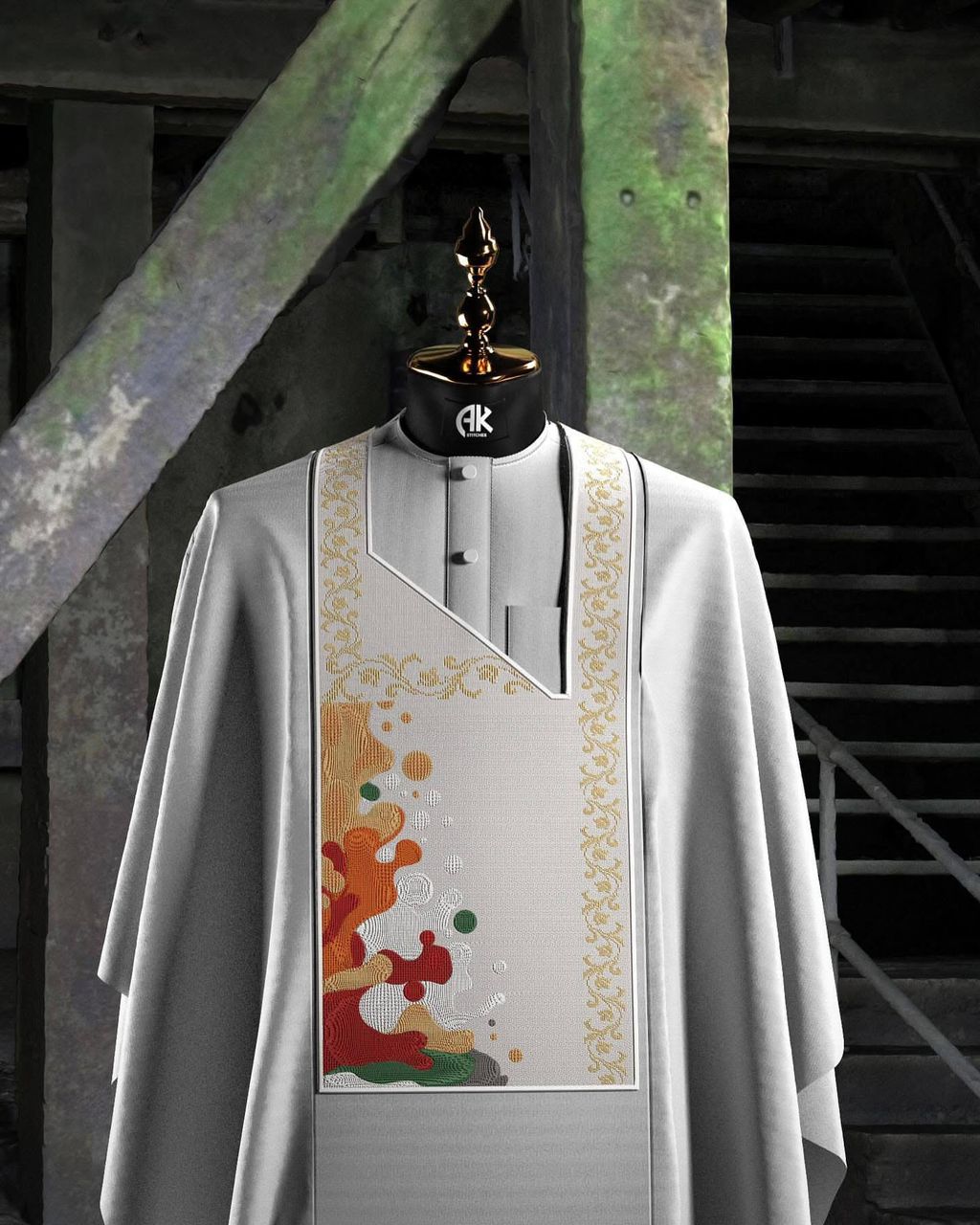Ethereal Coral-Inspired Agbada